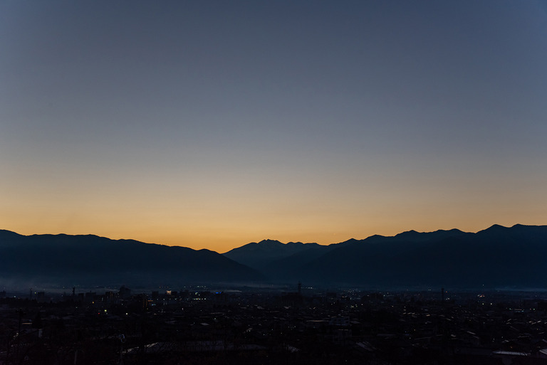 長野県松本市観光_36北アルプスの夕焼け