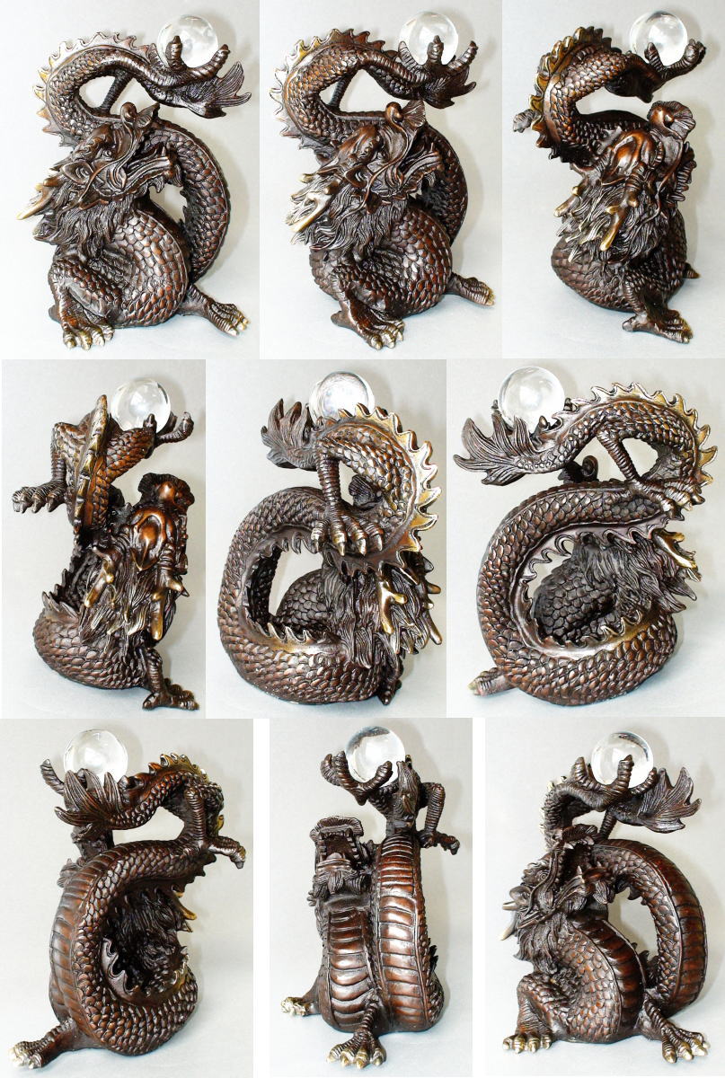 風水昇龍水晶財珠 銅製開運龍 威龍彩雲 漢和宝斎 風水昇龍水晶財珠 銅製開運龍 威龍彩雲 漢和宝斎