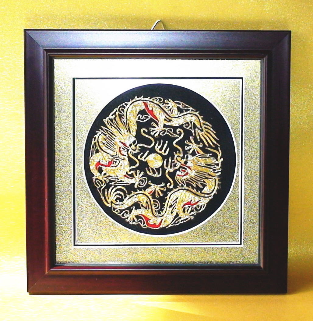 07 ホビー・楽器・アート 蘇州刺繍 四神額