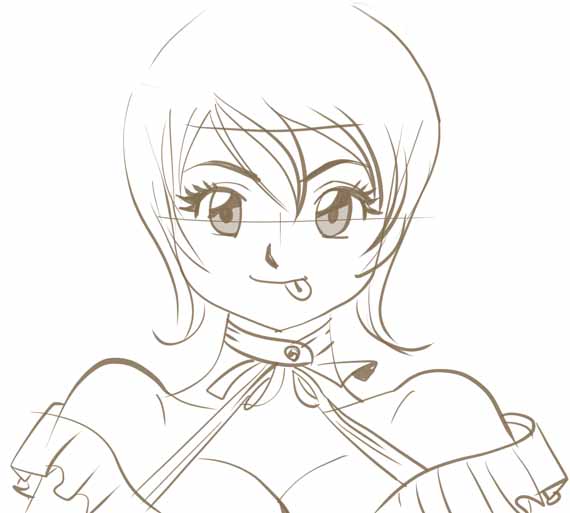 ペンタブの練習 下描き線あり ペンタブの練習 下描き線あり