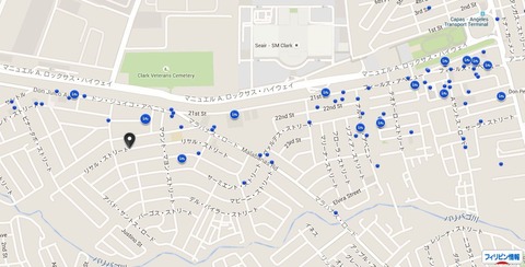 アンヘレスのホテルで日本人が死亡map