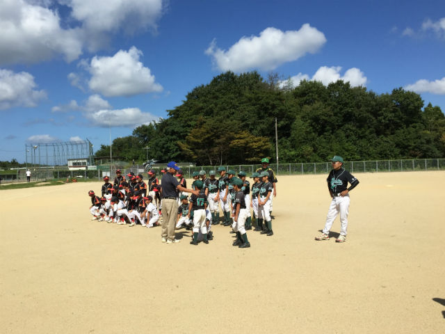 松江市玉湯球場にて城東グリーンソックス練習試合・学童野球