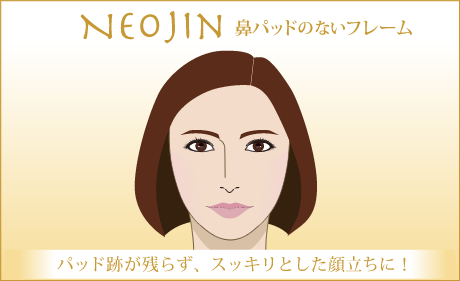 鼻に眼鏡跡や傷み色素沈着なく女性が安心して掛けられます