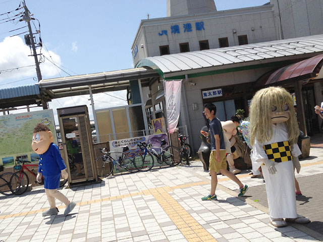 中海ライド2013境港駅に、鬼太郎の仲間登場