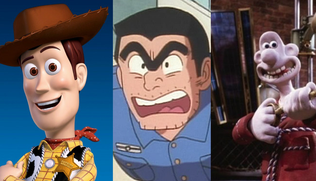 3大タレント声優成功例　ウッディ（唐沢寿明）、両津勘吉（ラサール石井）、ウォレス（萩本欽一）