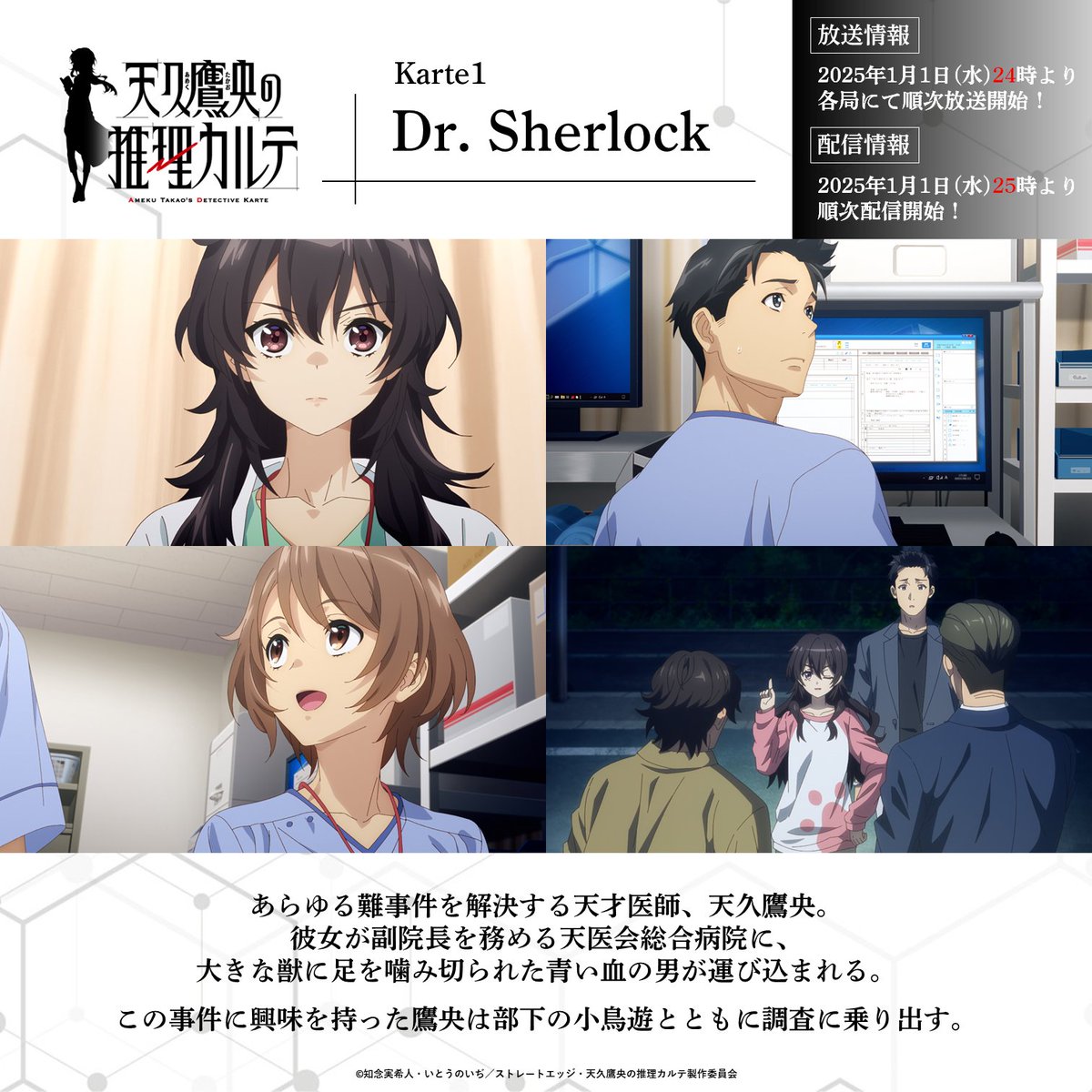 【感想】『天久鷹央の推理カルテ』1・2話 医療と推理のコラボレーションが面白い