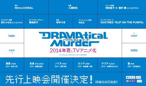 ドラマティカルマーダー アニメ化