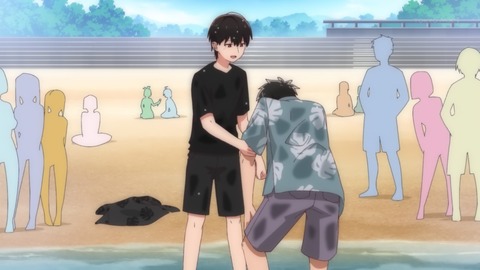 合コンに行ったら女がいなかった話 11話 感想 海に行ったら××だった話 032