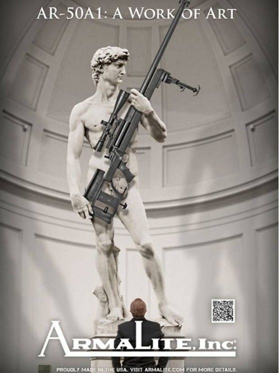 イタリア人激怒 広告でダビデ像にライフル銃を持たせる 海外の反応 これが世界の選択か 01
