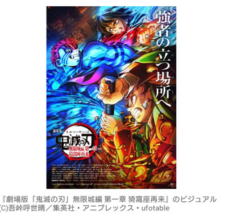 『鬼滅の刃 無限城編 第一章 猗窩座再来』、 興行収入歴代6位