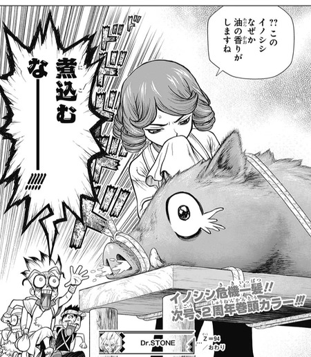 Dr Stone ドクターストーン 94話 感想 ついに油田発見 イノシシ可愛い 漫画まとめ うさちゃんねる