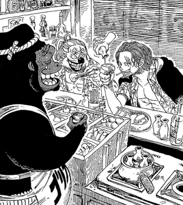 ワンピース バギーがシャンクスに酒を注ぐ扉絵www ねいろ速報さん ワンピース バギーがシャンクスに酒を注ぐ扉絵www ねいろ速報さん