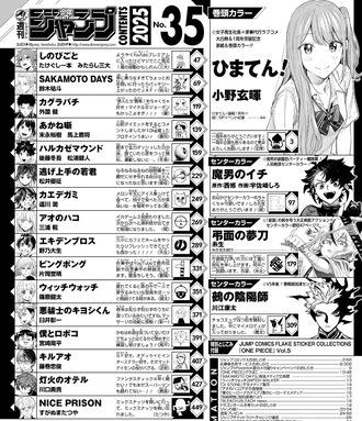 今週のジャンプ掲載順www