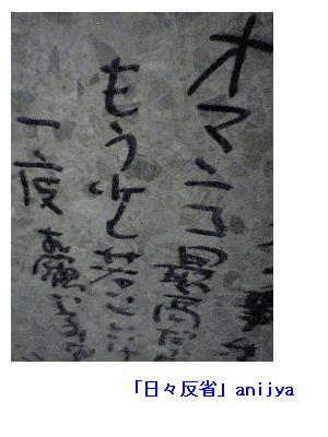 公衆トイレの落書き 日々反省 Anijya