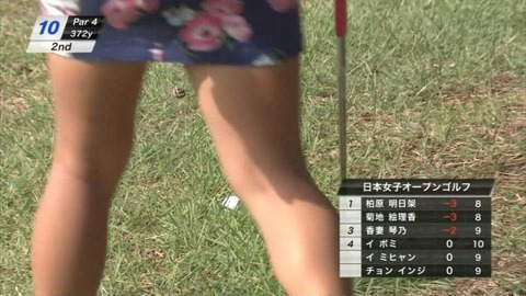 【パンチラTVエロキャプ画像】女子ゴルフ中継が最近パンチラ見るなら鉄板らしいわｗｗｗｗｗ 26