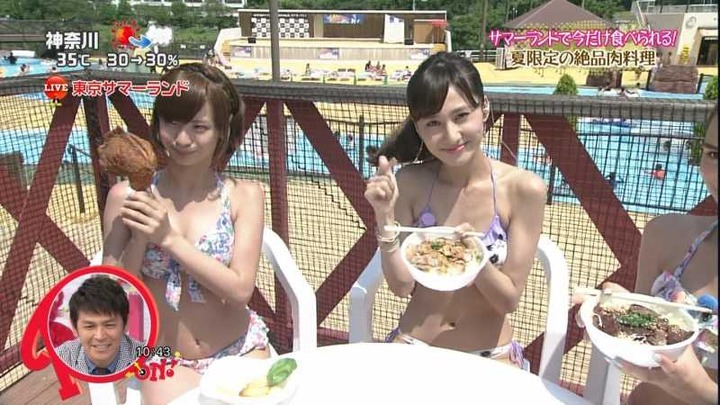 東京サマーランドでお天気お姉さんやモデルが水着になってる 28