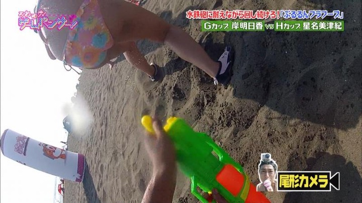 星名美津紀、岸明日香が相撲対決でポロリしてるエロキャプ画像 29
