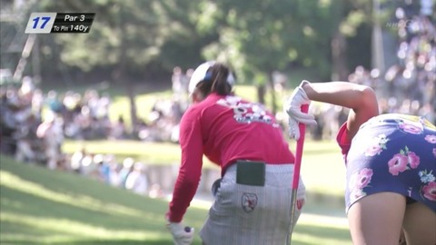 【パンチラTVエロキャプ画像】女子ゴルフ中継が最近パンチラ見るなら鉄板らしいわｗｗｗｗｗ 29