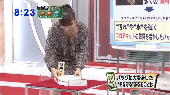 巨乳女子アナのパンチラや胸チラがエロいキャプ画像 5