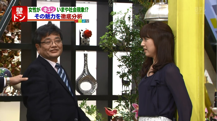 【画像】 ミヤネ屋で「壁ドン」特集　森永卓郎が川田女子アナに壁ドンしたらキモすぎて絶叫悲鳴ｗｗｗ
