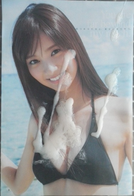 アイドルの写真集にぶっかけてるエロフェチ画像30枚 27