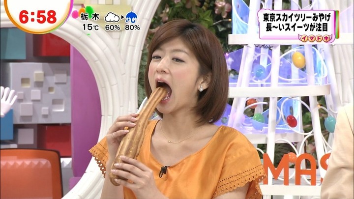 女子アナ達がフェラしてるように見えちゃうエロキャプ画像 2