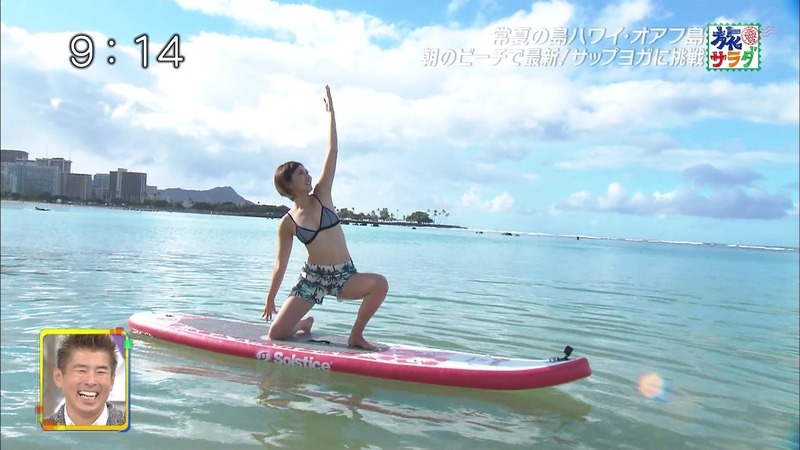 旅サラダでサップヨガを楽しむ春輝さんのエロキャプ画像 24