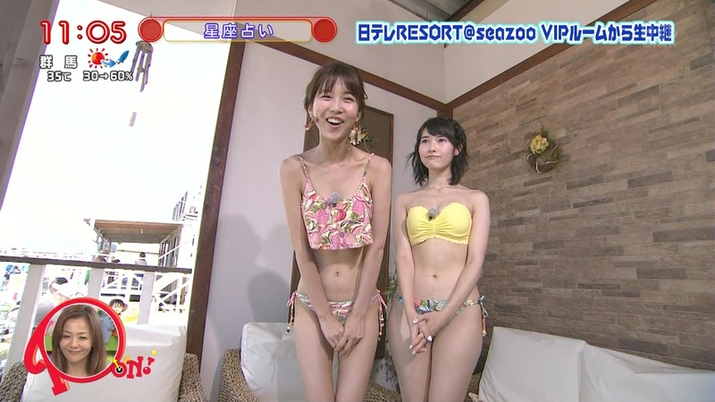 お天気お姉さんの窪真理と原田ゆかの水着キャプ画像 25