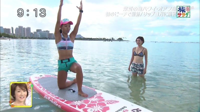 旅サラダでサップヨガを楽しむ春輝さんのエロキャプ画像 16
