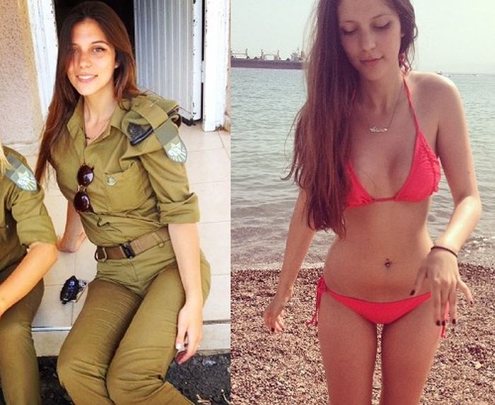 イスラエルの女兵士の軍服と水着姿のギャップがエロい画像 23