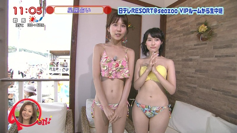お天気お姉さんの窪真理と原田ゆかの水着キャプ画像 26