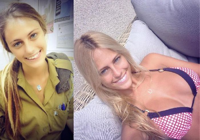 イスラエルの女兵士の軍服と水着姿のギャップがエロい画像 13