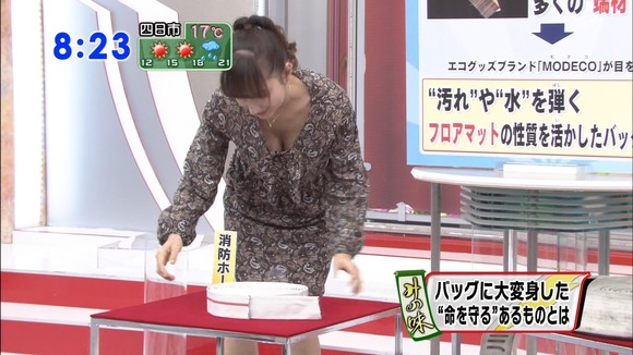 巨乳女子アナのパンチラや胸チラがエロいキャプ画像 22