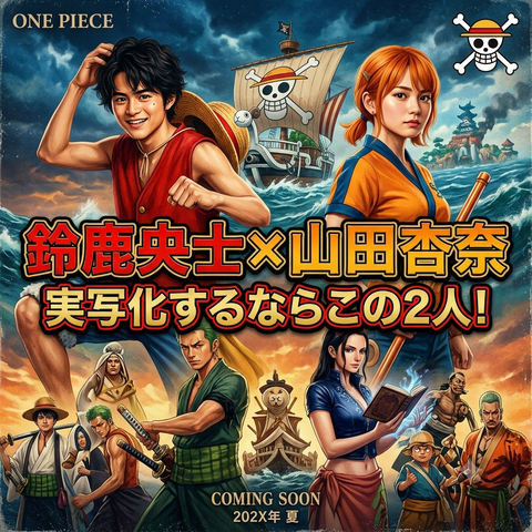 ONE PIECE実写化考察！鈴鹿央士と山田杏奈が話題