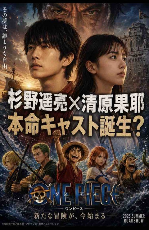 ONE PIECE実写化で杉野遥亮×清原果耶は本命？神配役を予想