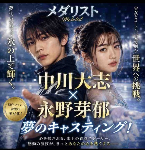 メダリスト実写化考察、中川大志×永野芽郁は原作再現できる？