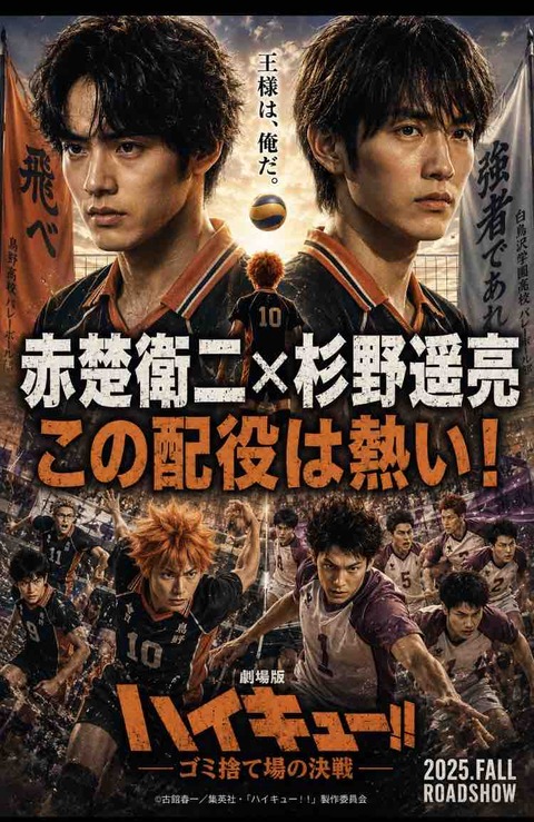 話題沸騰！赤楚衛二×杉野遥亮のハイキュー!!実写化キャスト予想