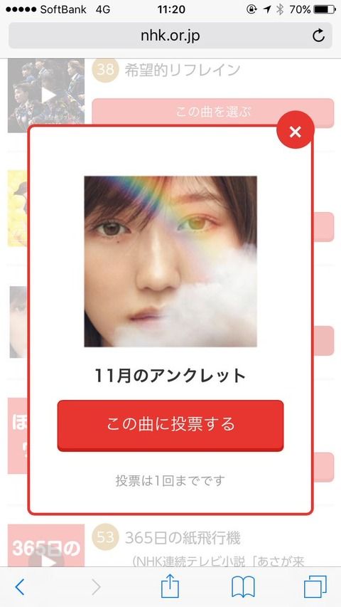 指原莉乃、負けた途端に11月のアンクレットに投票してたアピールww