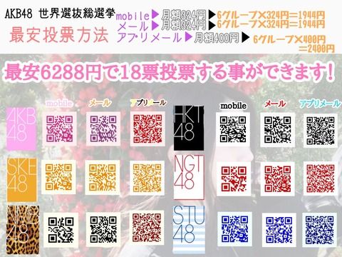 最安6288円で18票投票することができます！