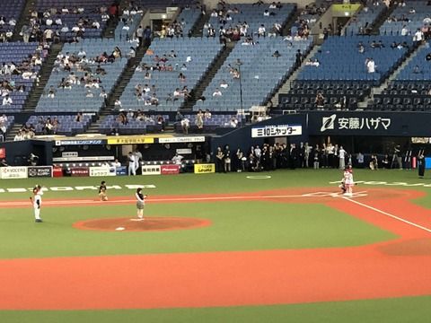 【悲報】チーム8メンバー登板の始球式が超絶ガラガラ祭り