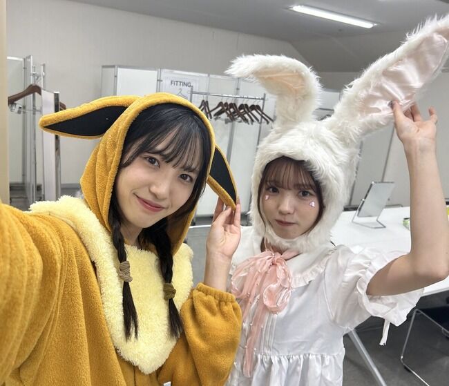 イーブイみうちゃんとウサギ彩音ちゃんがめっちゃかわいすぎる！！！！！【AKB48下尾みう・髙橋彩音】