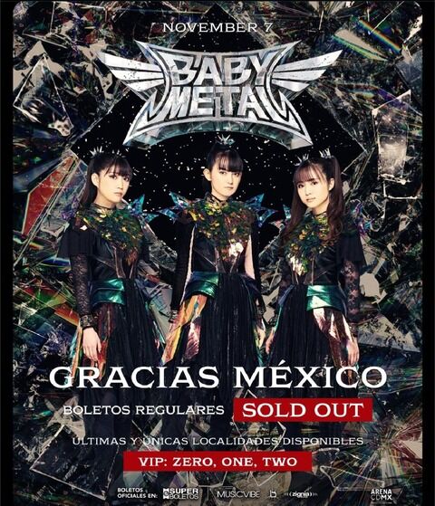海外アリーナツアー大盛況のBABYMETALメキシコ公演22000キャパが発売後2日でソールドアウト