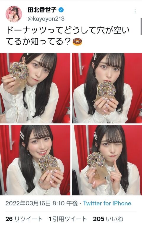 【元AKB48】田北香世子「ドーナッツってどうして穴が開いてるか知ってる？」
