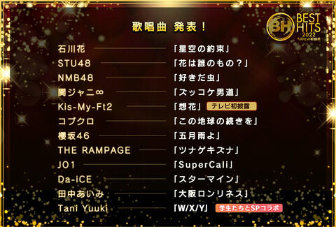 【NMB48】来週放送の「ベストヒット歌謡祭」の曲目発表【STU48】
