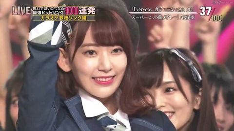 【AKB48G】テレ東音楽祭、エビカツで堂々とセンターを張る宮脇咲良と雲隠れの松井珠理奈