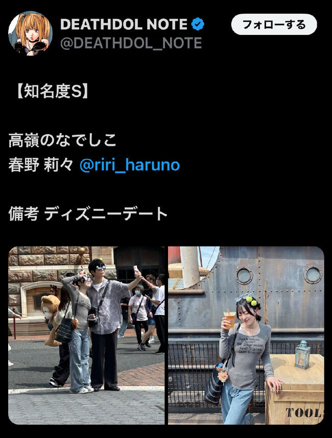 【悲報】男バレの　高嶺のなでしこ、春野莉々 無期限活動休止を発表「信頼と期待を裏切ってしまった」【たかねこ】