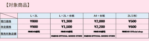 NMB劇場の写真が値上げ