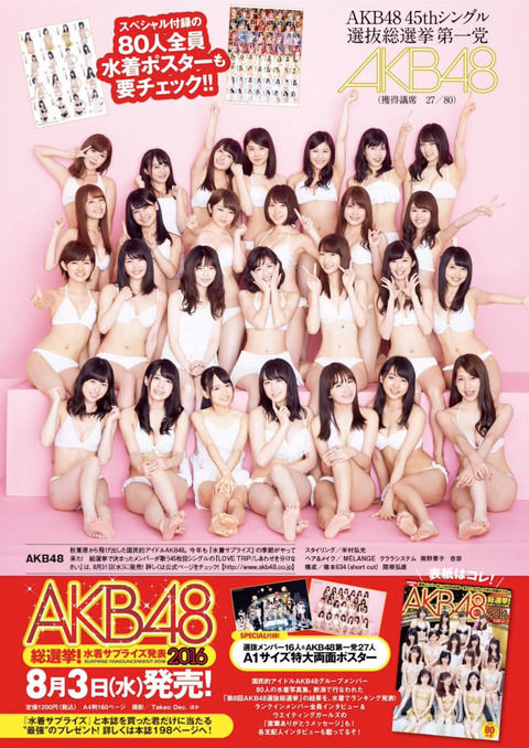 【AKB48総選挙】第一党を獲得したAKB48のグラビアｷﾀ━━━(ﾟ∀ﾟ)━━━!!