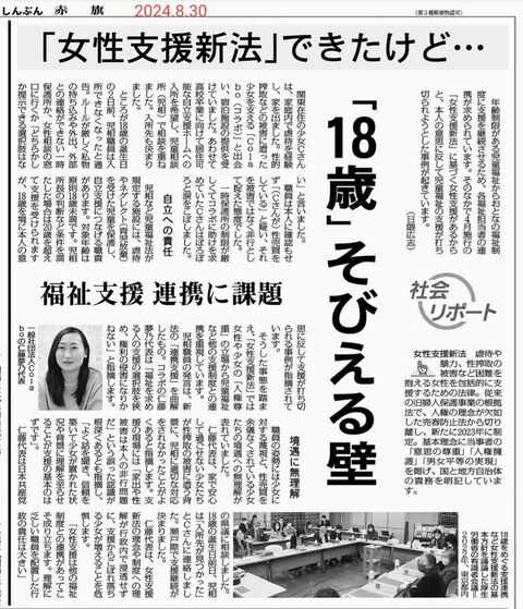 【闇深】しんぶん赤旗に仁藤夢乃さんが登場ｗｗｗｗｗｗｗｗｗ