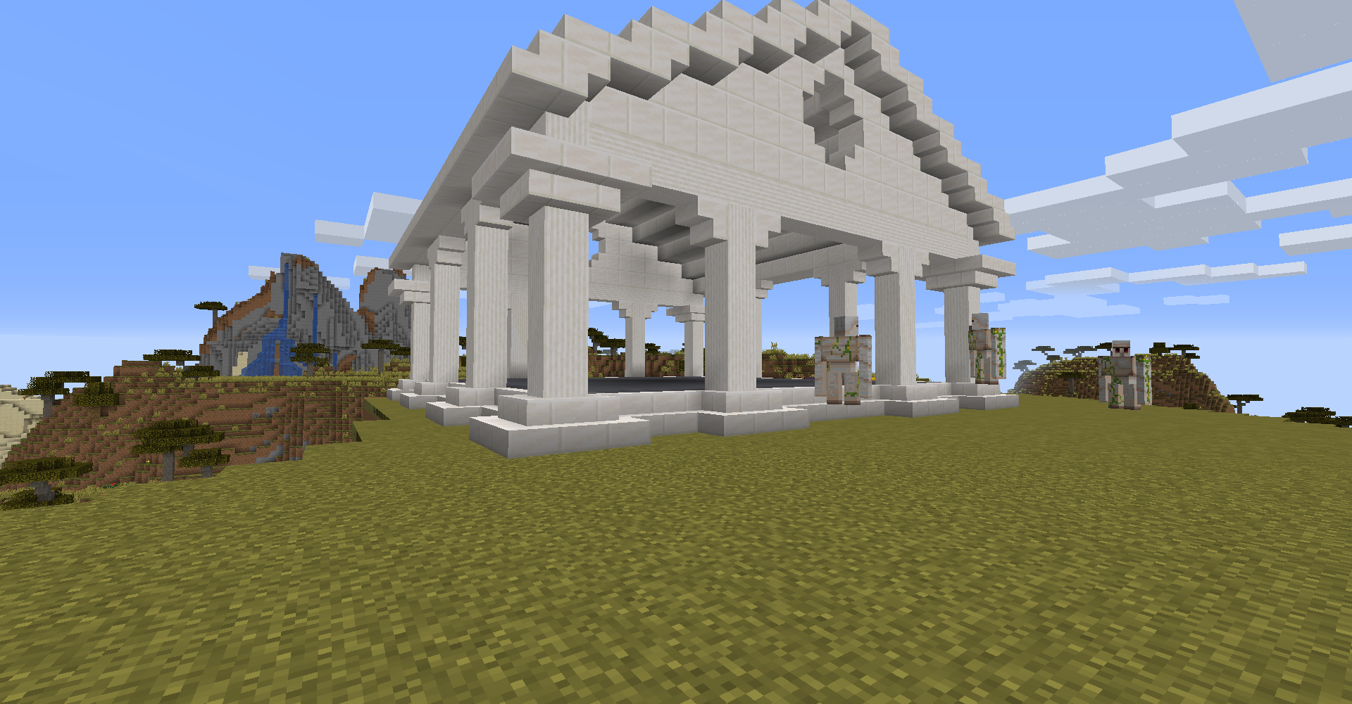 マイクラ 王国に神殿建築 その1 どうやら多趣味のようでして